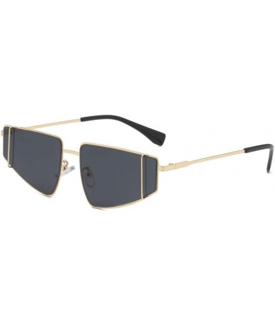 Square Irregular Sunglasses Fashion Vintage Eyeglasses - Black - CV18S4X94A2 $20.30