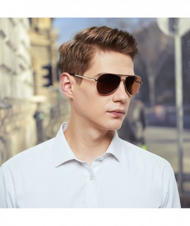 Oversized Polarized Aviator Sunglasses for Men- UV400 Protection with case- 61MM Classic Style- Ultra Lightweight - C2123L6K3...