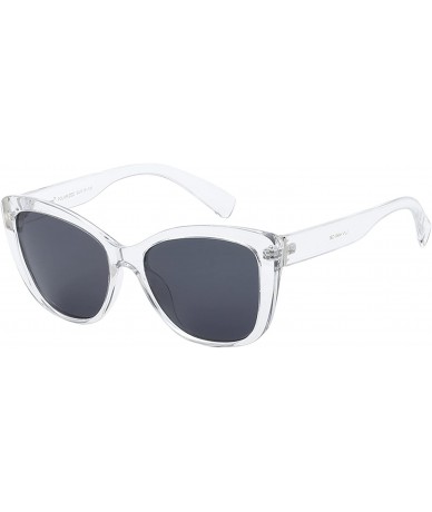 Wayfarer Polarized Woman's Classic Jackie-O Cat Eye Retro Fashion Sunglasses - Crystal Clear - Polarized Smoke - CO18ED2S2UO ...