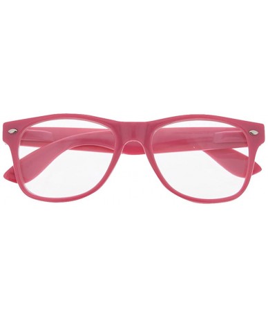 Wayfarer Halloween Costume Glasses for Women and Men Clear Lens Nerd - Pink - CU180TMD3WQ $18.52