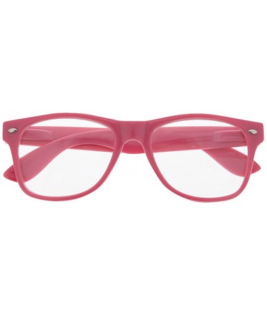 Wayfarer Halloween Costume Glasses for Women and Men Clear Lens Nerd - Pink - CU180TMD3WQ $9.64