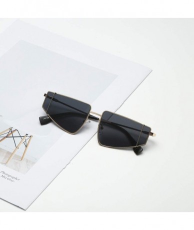 Square Irregular Sunglasses Fashion Vintage Eyeglasses - Black - CV18S4X94A2 $8.44