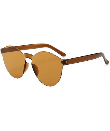 Round Unisex Fashion Candy Colors Round Outdoor Sunglasses - Brown - C7199XETZW9 $19.06