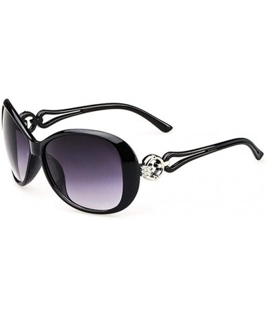 Oval Women Fashion Oval Shape UV400 Framed Sunglasses Sunglasses - Black - CK196YUAARM $16.10