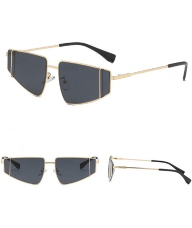 Square Irregular Sunglasses Fashion Vintage Eyeglasses - Black - CV18S4X94A2 $8.44