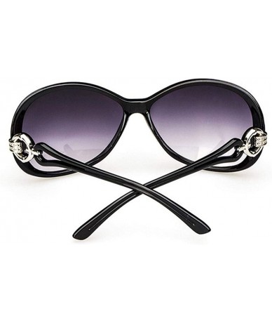Oval Women Fashion Oval Shape UV400 Framed Sunglasses Sunglasses - Black - CK196YUAARM $16.10