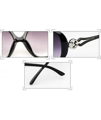 Oval Women Fashion Oval Shape UV400 Framed Sunglasses Sunglasses - Black - CK196YUAARM $16.10
