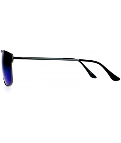Square Unisex Designer Fashion Sunglasses Metal Wire Square Frame Mirror Lens - Gunmetal (Pink Green Mirror) - CS1875Q80S5 $1...