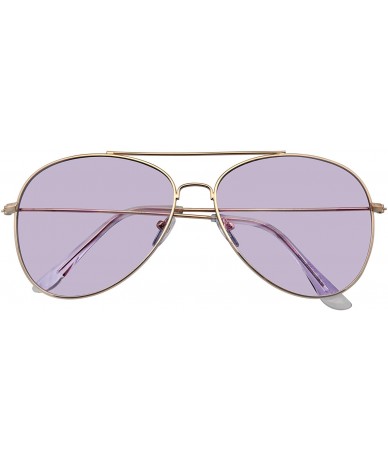 Aviator Sunglasses Mens Womens Retro Color Tinted Lens Aviator Sunglasses - Purple - CX18W0Q90M9 $19.30