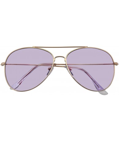 Aviator Sunglasses Mens Womens Retro Color Tinted Lens Aviator Sunglasses - Purple - CX18W0Q90M9 $10.25