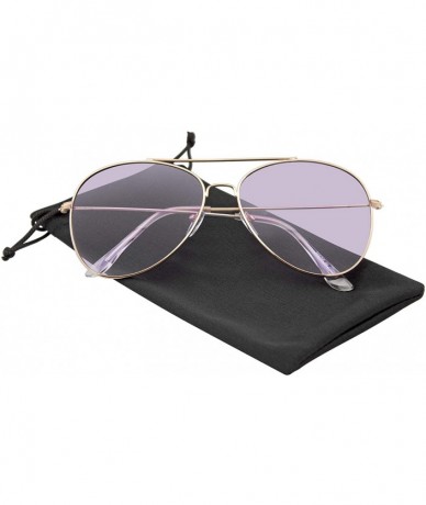 Aviator Sunglasses Mens Womens Retro Color Tinted Lens Aviator Sunglasses - Purple - CX18W0Q90M9 $10.25