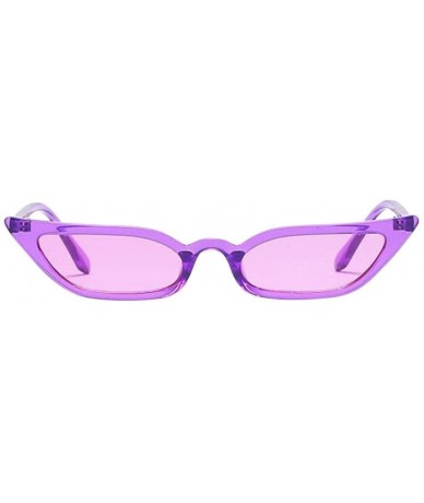 Rimless Sunglasses for Women - Vintage Cat Eye Sunglasses Retro Small Frame UV400 Eyewear Fashion Ladies - Purple - CN18DHM4N...
