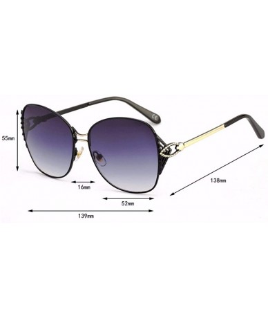 Aviator Sunglasses Female Sunglasses Large Frame Metal Ocean Film - F - CE18QNC3D89 $34.44