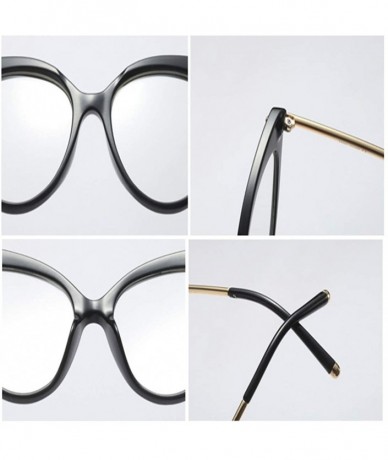 Cat Eye Unisex Retro Plastic Metal Round Full Frame Cat Eye Design Sunglasses - Bring Black - CJ18T4UG4A0 $9.17