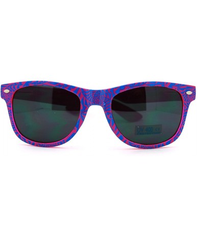 Wayfarer 90's Geometric Pop Art Pattern Skater Horned Sunglasses - Pink Blue - CL11HECK3WT $19.65