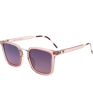 Goggle Round Sunglasses for Women fashion Mirrored Lens UV400 - 粉色 - CV18E4MLD7Z $13.42