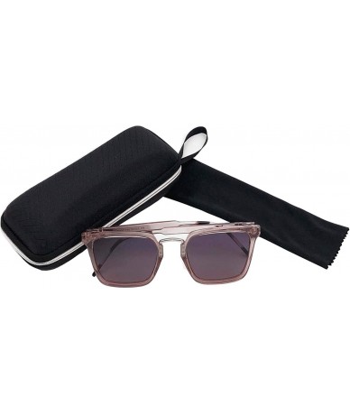 Goggle Round Sunglasses for Women fashion Mirrored Lens UV400 - 粉色 - CV18E4MLD7Z $13.42