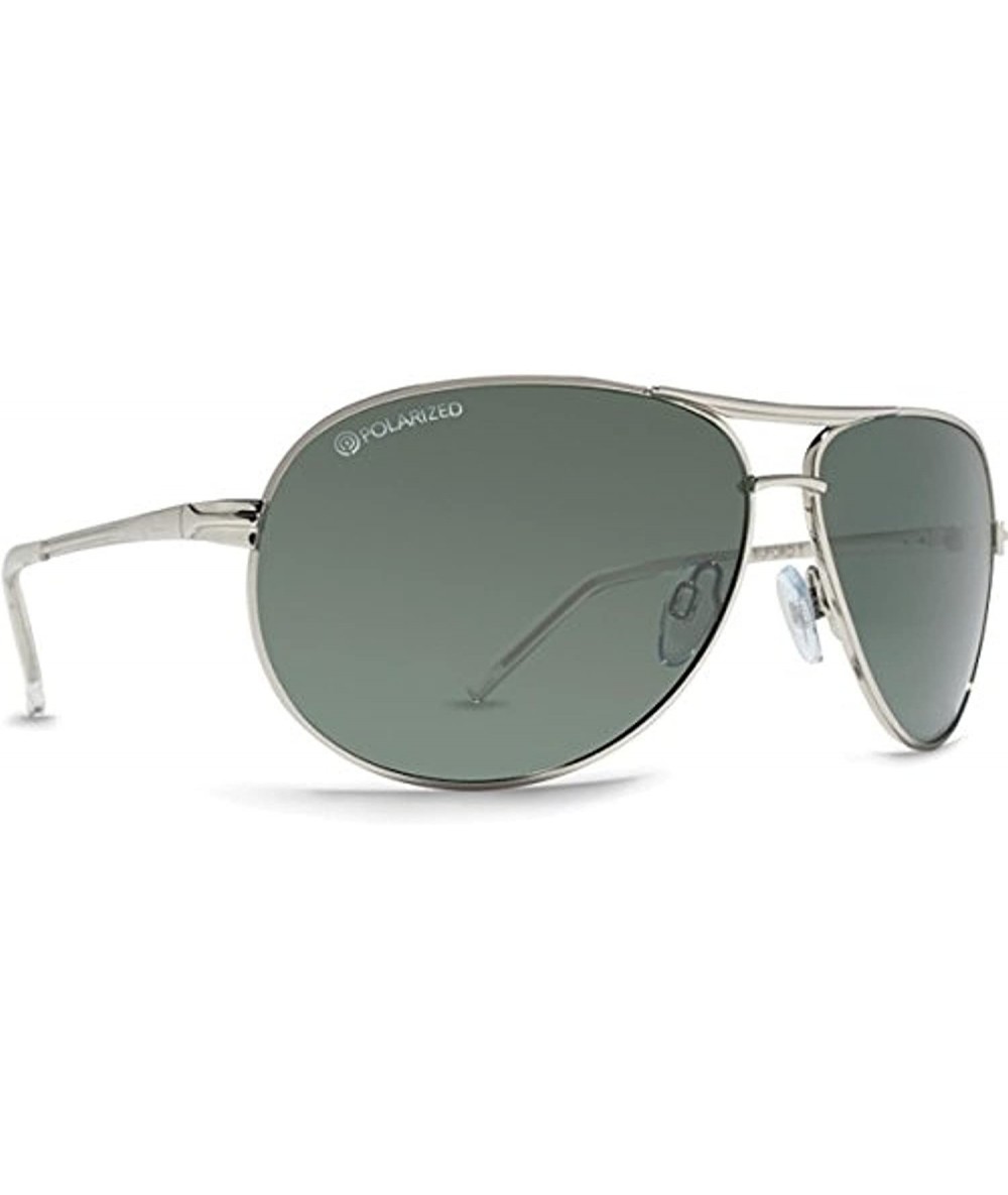 Rectangular Buford T Sunglasses & Carekit Bundle - Silver / Grey Poly Polarized - C418EHI9463 $77.55