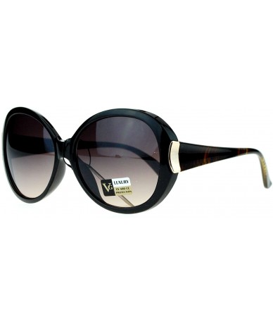 Round Diva Womens Round Oversize Butterfly Thick Plastic Sunglasses - Black Brown - CW11ZANA55R $11.52