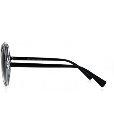 Oversized Womens Unique Racer Shield Plastic Oversize Designer Sunglasses - Black Smoke - C218IDXU4G7 $8.12