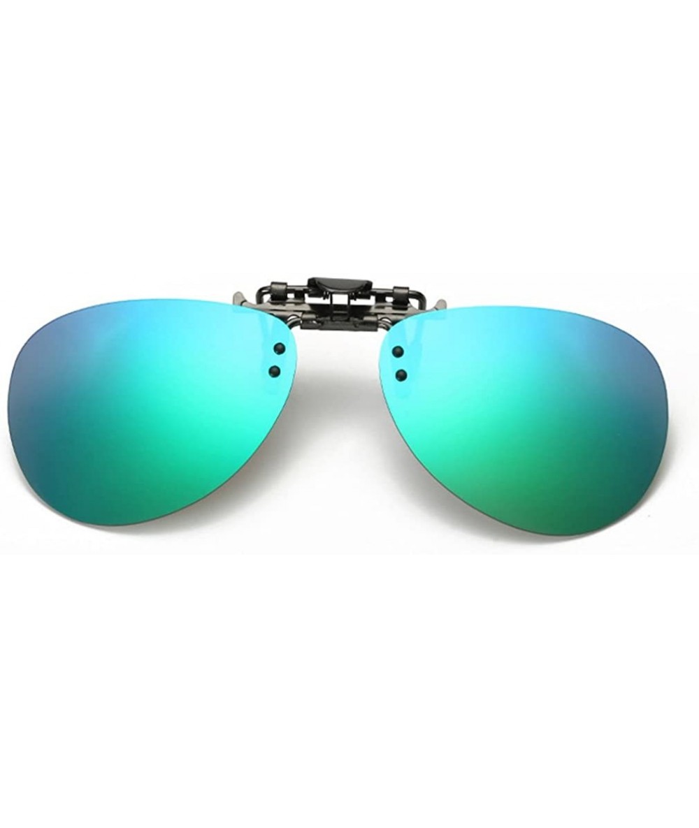 Wayfarer Clip-on Flip-up Polarized Driving Fishing Rectangular Sunglasses - C3 - CG18ONEKHOX $10.68