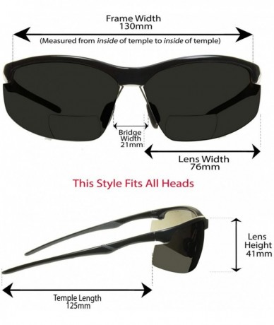 Round Bifocal Sport Sunglasses ANSI Z87 Safety Adjustable Nose Piece Cycling - Gloss Black - CM193CGMZ45 $16.00