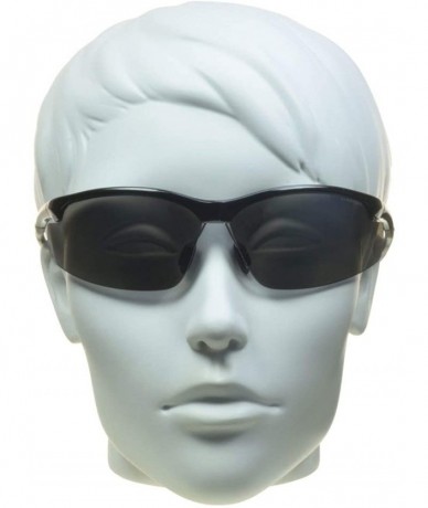 Round Bifocal Sport Sunglasses ANSI Z87 Safety Adjustable Nose Piece Cycling - Gloss Black - CM193CGMZ45 $16.00