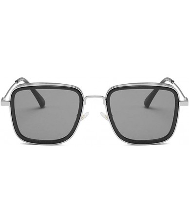 Square Men's and Women's Aviator Square Metal Frame Classic Sunglasses-Steam Punk Square Glasses-Kabir Singh Shades - C218Z82...