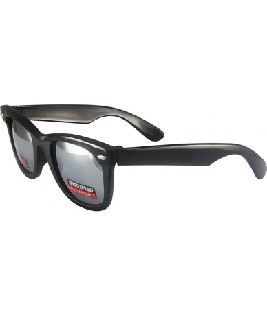 Wayfarer Hipster 6 Sunglasses Wayfarer Style Two-Tone Black Frames Mirror Lenses - CV11XUB1VYR $21.63