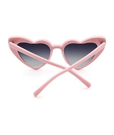 Goggle Love Heart Shaped Sunglasses for Women - Vintage Cat Eye Mod Style Retro Glasses - Pinkblack - CY18C2WD4LO $19.65