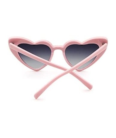 Goggle Love Heart Shaped Sunglasses for Women - Vintage Cat Eye Mod Style Retro Glasses - Pinkblack - CY18C2WD4LO $9.15