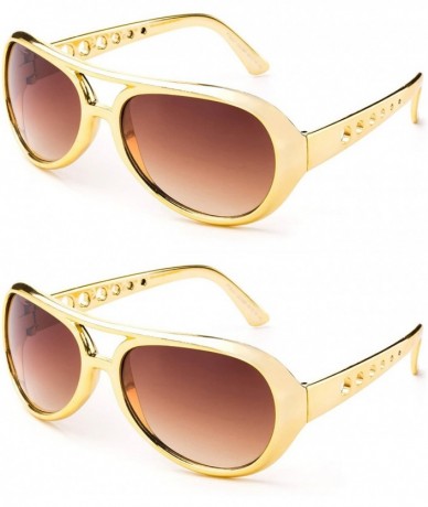 Aviator Rockstar Sunglasses Costume Shiny Chrome Party Sunglasses 60's Rock Star Classic Aviator Sunglasses - CN18E7YZ86Q $24.72