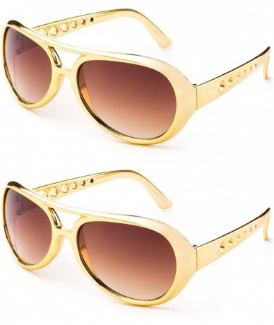 Aviator Rockstar Sunglasses Costume Shiny Chrome Party Sunglasses 60's Rock Star Classic Aviator Sunglasses - CN18E7YZ86Q $10.38