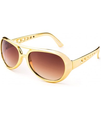 Aviator Rockstar Sunglasses Costume Shiny Chrome Party Sunglasses 60's Rock Star Classic Aviator Sunglasses - CN18E7YZ86Q $10.38