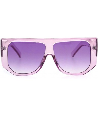 Square Womens Flat Top Mob Thick Plastic Mafia Retro Sunglasses - Purple - CF18I7666XQ $21.70
