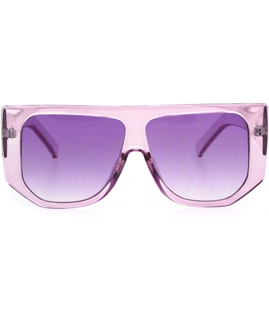 Square Womens Flat Top Mob Thick Plastic Mafia Retro Sunglasses - Purple - CF18I7666XQ $19.63