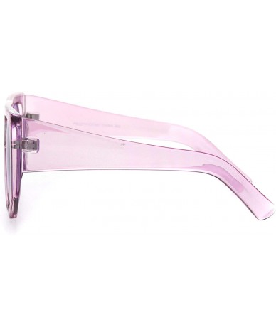 Square Womens Flat Top Mob Thick Plastic Mafia Retro Sunglasses - Purple - CF18I7666XQ $19.63