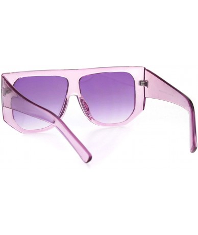 Square Womens Flat Top Mob Thick Plastic Mafia Retro Sunglasses - Purple - CF18I7666XQ $12.14