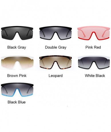 Goggle Vintage Shield Sunglasses Womensized Windproof Glasses One Peice Big Frame Goggles Sun Female - Black Gray - CG198ZO2Y...