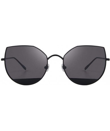 Aviator 2019 New Arrival Women Classic Brand Designer Cat Eye Sunglasses C01 Black - C06 Silver - CS18XGG6NGZ $17.28