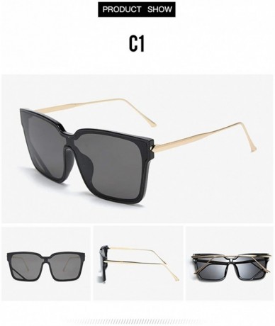 Aviator Fashion Colorful One-Piece Sunglasses Sun glasses for Women 2117 - Blackgrey - CA18AN2WCC3 $8.64