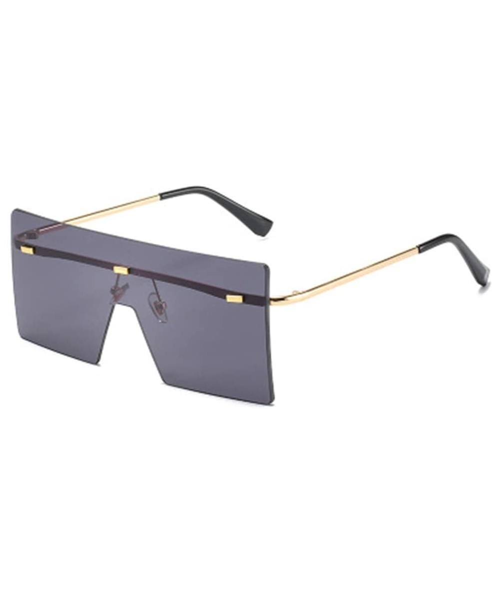 Sport Square Frameless One-Piece Personality Big Frame Sunglasses Sunglasses - 6 - C51907AXW9H $37.44