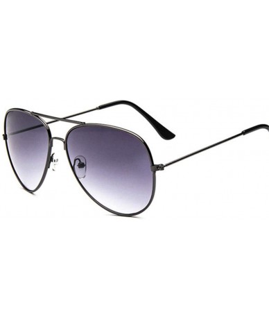 Semi-rimless Men's Aviation Sunglasses Women Driving Alloy Frame Polit Mirror Sun Glasses - Gradient Gray - CO194OQN53Y $19.60