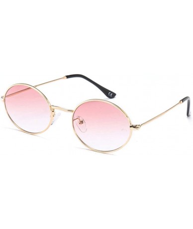 Oval Vintage Small Oval Sunglasses Women Men Black Glasses Retro Driving Sun Glasses UV400 - Gold Red - CF18TX5QX20 $13.30