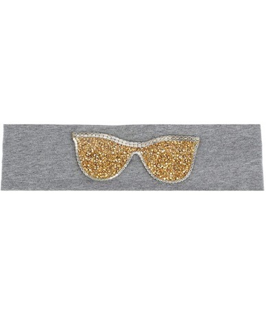 Wrap Sunglasses Headb s Elastic Stretch Headb Rhinestones Hair B - Gold Dark Grey - C918T95O030 $54.39