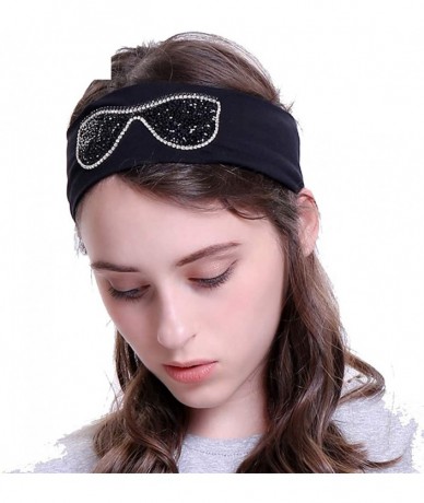 Wrap Sunglasses Headb s Elastic Stretch Headb Rhinestones Hair B - Gold Dark Grey - C918T95O030 $25.38