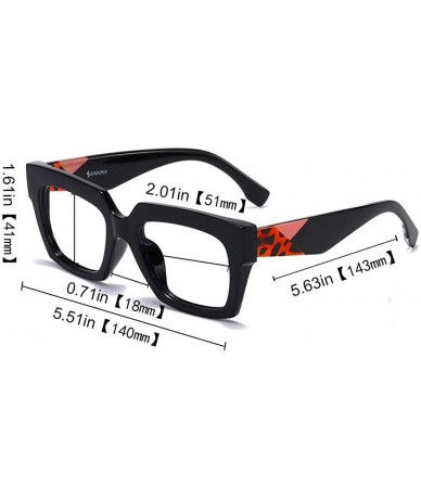 Cat Eye Anti-Blue Blocker Light Square Reading Glasses w/Leopard Arms - 2 Pairs /Anti Blue - Black+leopard - CE18YR77YOQ $20.87