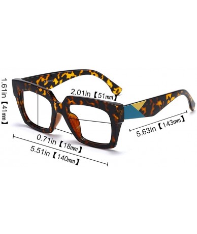 Cat Eye Anti-Blue Blocker Light Square Reading Glasses w/Leopard Arms - 2 Pairs /Anti Blue - Black+leopard - CE18YR77YOQ $20.87