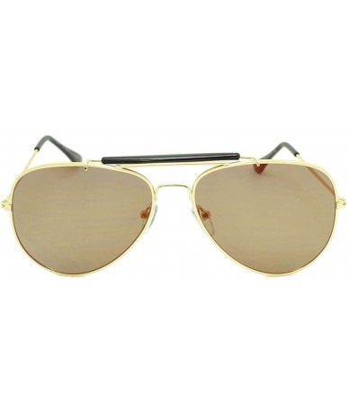 Aviator Classic Aviator Sunglasses Lightweight Metal Frame Polarized Lens - Style 2- Gold/Gold - C0195A760EG $29.68