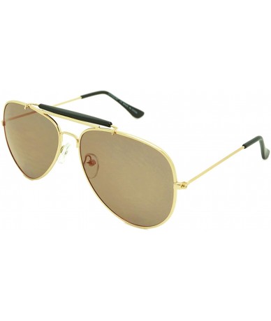Aviator Classic Aviator Sunglasses Lightweight Metal Frame Polarized Lens - Style 2- Gold/Gold - C0195A760EG $25.58